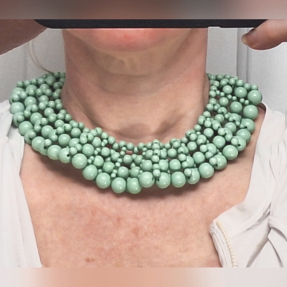 VINTAGE Seafood Mint Collared Choker